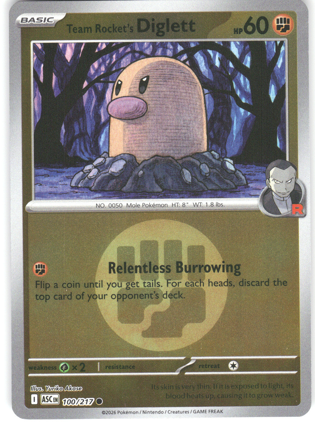 Team Rocket's Diglett (Energy Symbol Pattern)