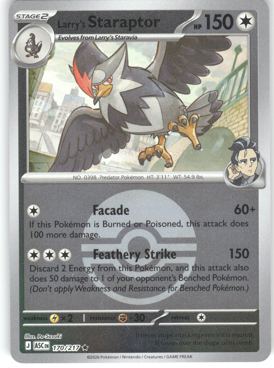Larry's Staraptor - 170/217 (Poke Ball)