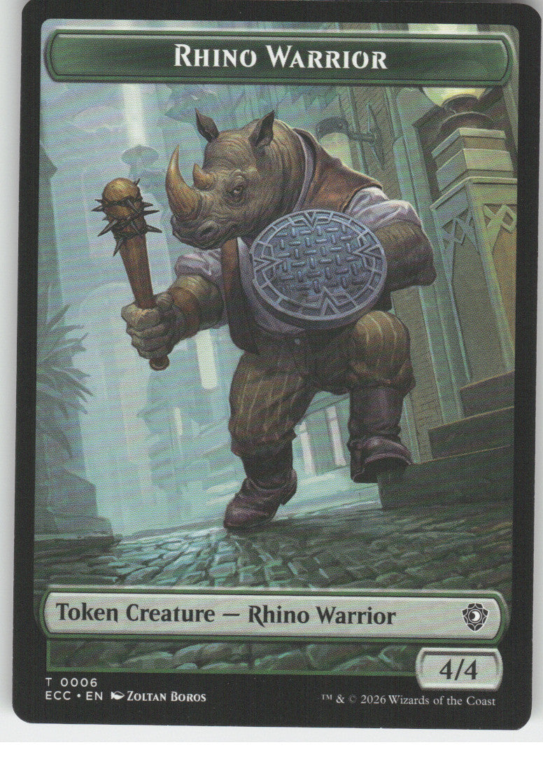 Rhino Warrior // Elemental (0009) Double-Sided Token